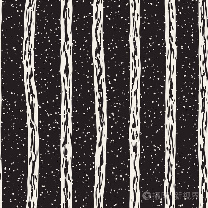 用涂鸦线条的无缝花纹.手绘又脏又臭的波浪条纹背景.