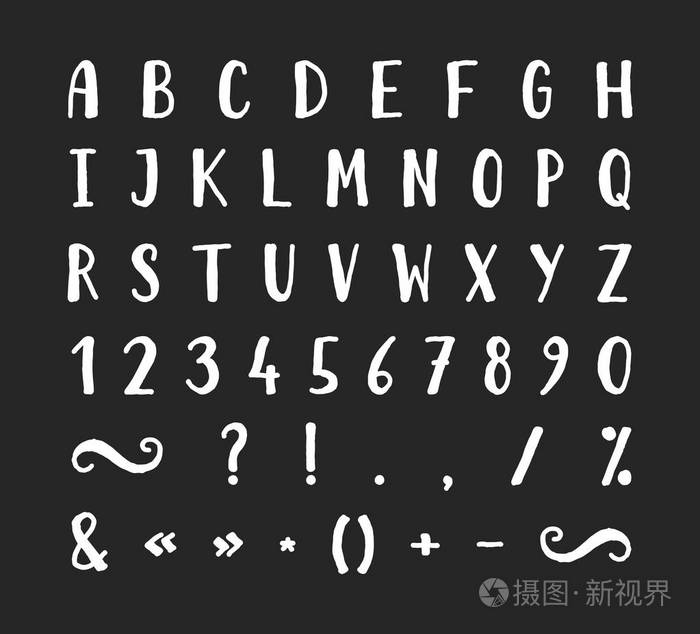 用标点符号的手写的字体