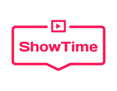 showtime 模板对话框泡沫在白色背景上的平面样式.