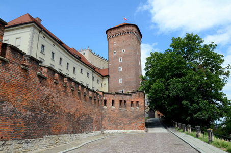 在克拉科夫皇家城堡的墙