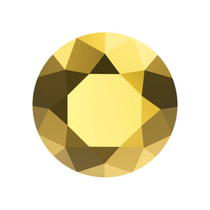 3d 图黄色金金属翡翠圆形钻石宝石