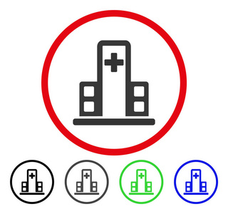 医院建筑圆形的矢量图标