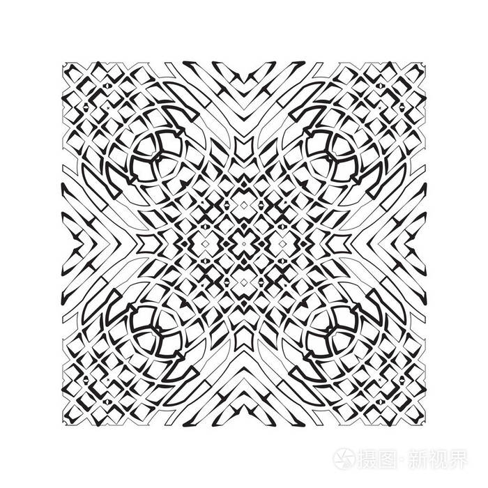 为创建一种抽象的无缝模式的图形元素 几何的装饰 无缝矢量背景 黑色和白色现代质感 图形模式插画 正版商用图片0z5ym2 摄图新视界