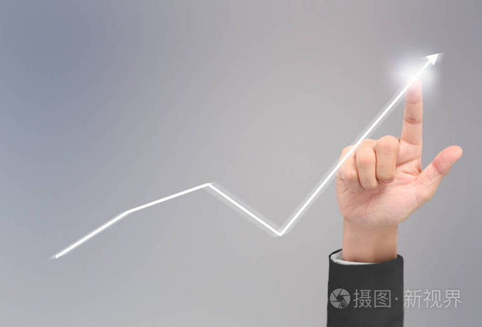 商人计划图表增长和增长图表积极指标在他的业务