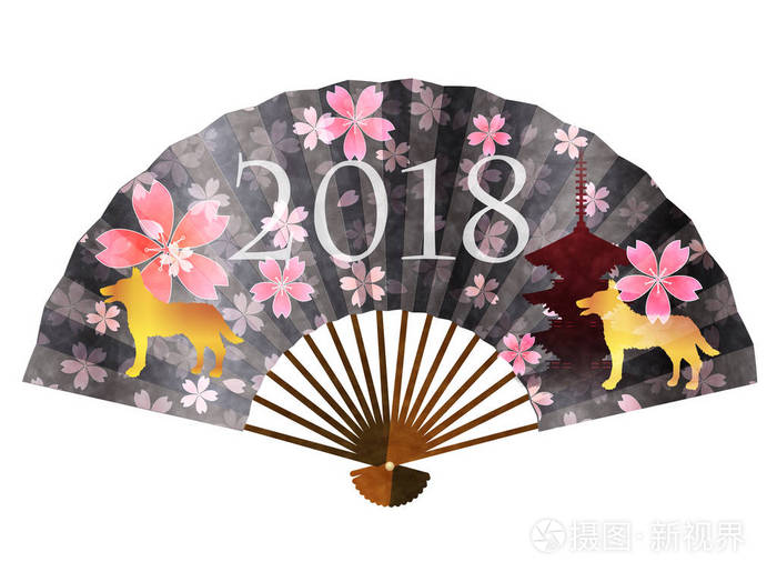 狗新年卡风扇图标