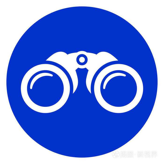 双筒望远镜蓝色圆圈图标