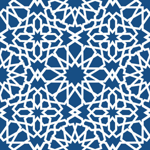 蓝色的伊斯兰图案。无缝阿拉伯文的几何图案，东饰品，印度饰品，波斯图案，3d。无尽的纹理可以用于壁纸 图案填充 web 页面背