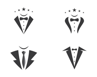 无尾礼服 logo 模板矢量图标插画设计