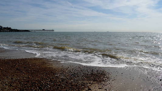 英国海滨的阳光日景