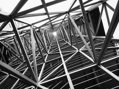 钢结构建筑结构抽象背景照片