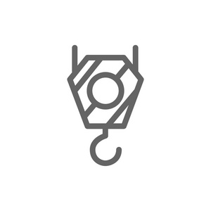 简单起重机吊钩图标.符号和标志矢量插图设计.可编辑的中风.