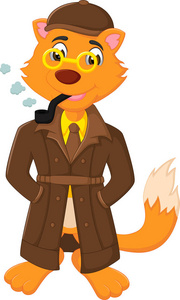 强大的狐狸卡通吸烟同站