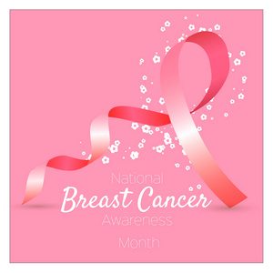 粉红丝带 乳房癌认识符号 矢量图