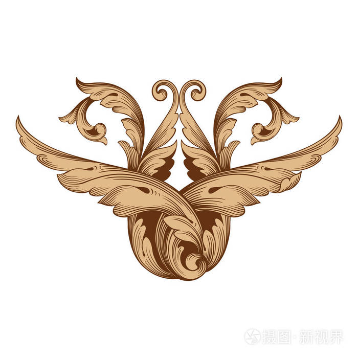 矢量巴洛克式的复古元素设计