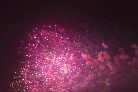 烟花在夜空中的节日