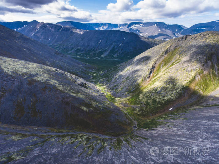 希比内山山脉,俄罗斯, 科拉半岛的摩尔曼斯克,空中美丽图片拍摄从无人