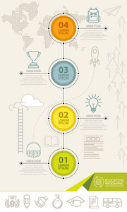图表元素与教育图标。可以用于教育信息图表 网页设计 横幅模板