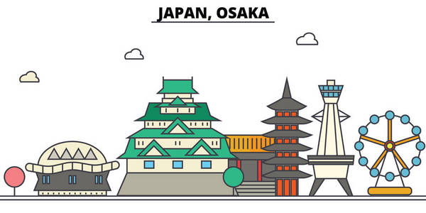 日本的经营理念用蓝色的建筑和倒影勾勒出大阪的天际线