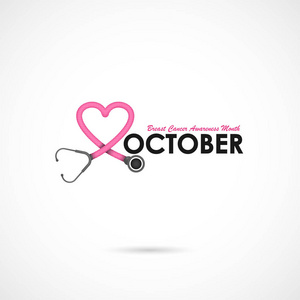 粉红色的心瑞邦标志。乳房癌 10 月意识月训练营