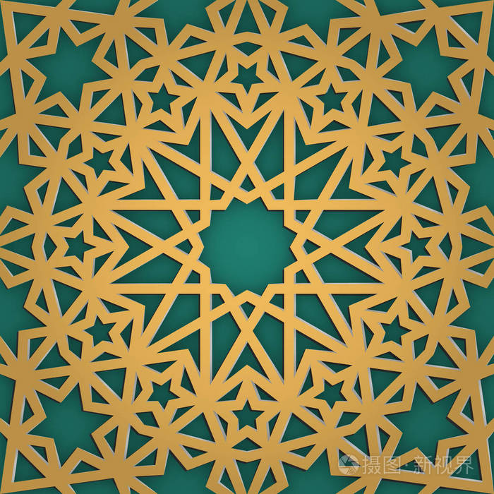 阿拉伯文装饰无缝模式.几何吉里什窗饰.穆斯林斋月 careem 假日马赛克