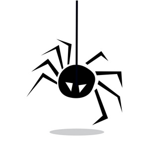蜘蛛图标图孤立的矢量标志符号。万圣节蜘蛛