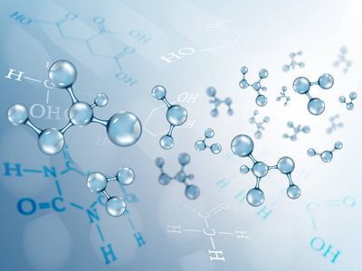 矢量背景。分子和化学公式