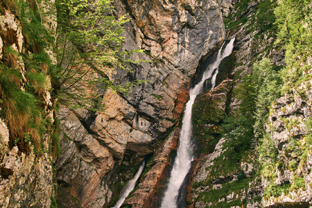 瀑布一巴掌 Savica Triglav 国家公园附近渤兴湖，斯洛文尼亚