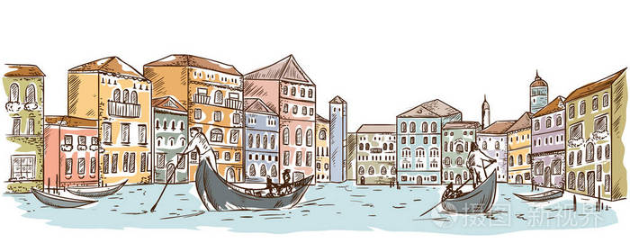 威尼斯简笔画卡通图片