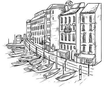 威尼斯建筑简笔画图片