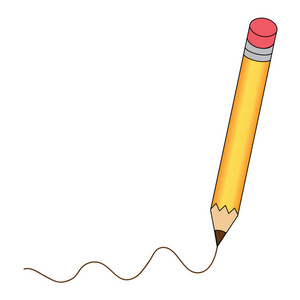 铅笔布朗与孤立的白色背景上的写作棕色线矢量图标。复制文本的空间。图 Eps10