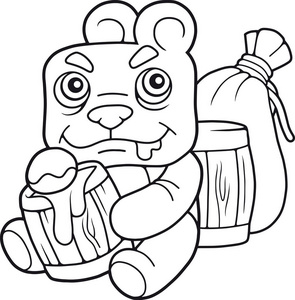 吃蜂蜜的熊图片-吃蜂蜜的熊素材-吃蜂蜜的熊插画-摄图新视界