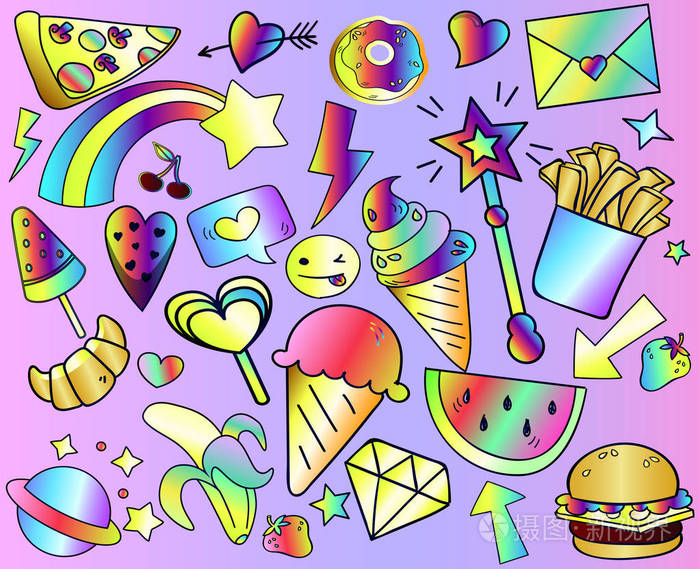 炫彩时尚流行艺术贴纸