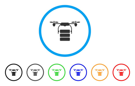 货物无人机圆形的图标