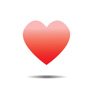 红色的心形图标矢量.爱的象征.