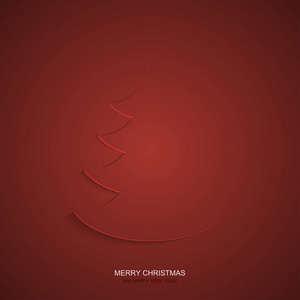矢量现代圣诞树背景。圣诞节或新年愉快的邀请
