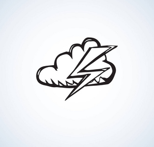 云与闪电.矢量图照片