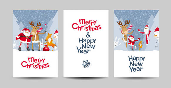 快乐圣诞矢量字体设计模板设置图片