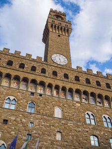 佛罗伦萨意大利历史性大会堂称为旧宫在主要城市广场