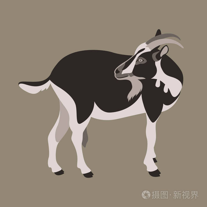 山羊矢量图平面样式