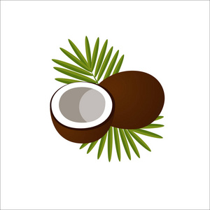 椰子标志矢量图标插画