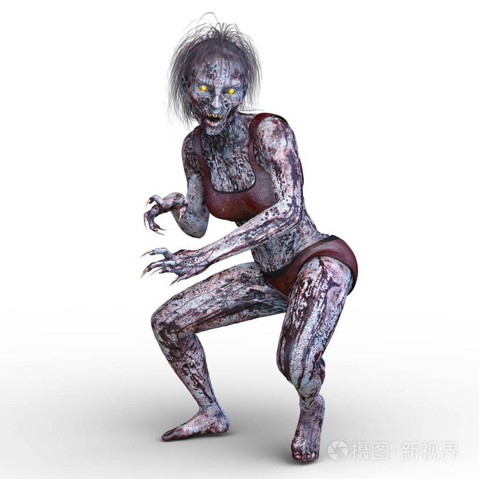 一个女僵尸3dcg渲染