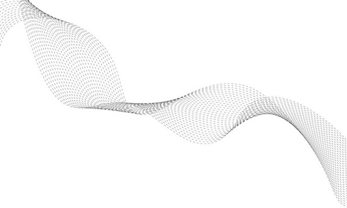 抽象的点波设计的元素。数字频率跟踪的均衡器。程式化的线艺术背景。矢量图。使用混合工具创建的行波。弯曲的波浪线，光滑的条纹
