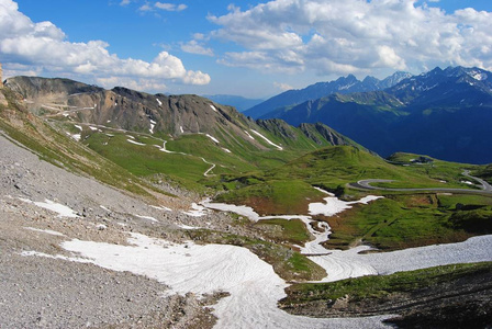 大格洛克纳山高高山道路在奥地利景色