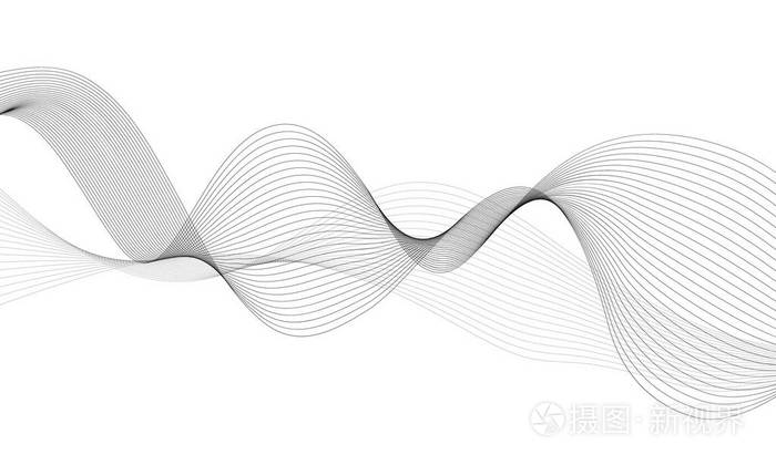 抽象的波的设计元素数字频率跟踪的均衡器程式化的线艺术背景矢量图