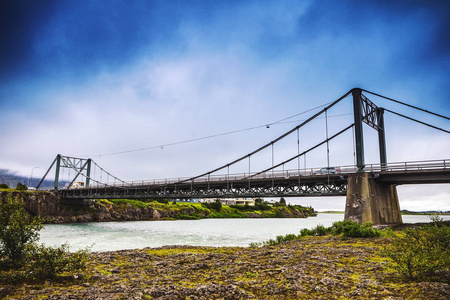 桥和冰岛山水图片