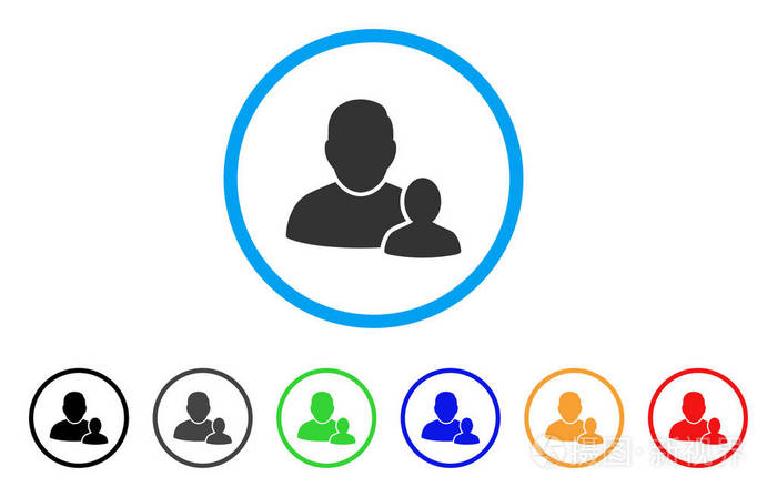 孩子家长圆形的图标插画-正版商用图片0za64o-摄图新视界