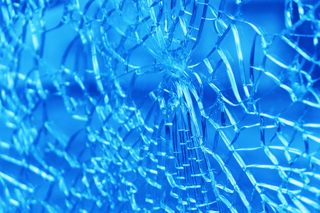 水平的碎蓝色冰玻璃纹理背景