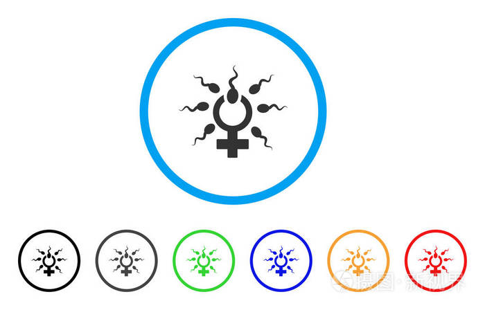 精子穿透圆形的图标