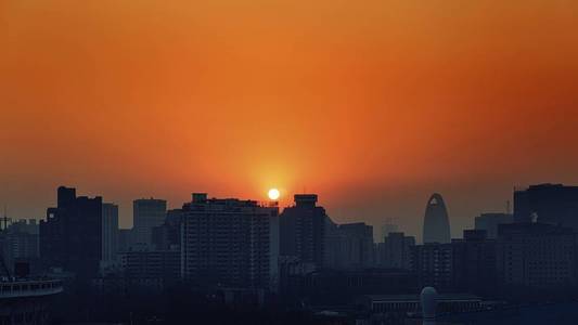 清晨北京的城市景观图片