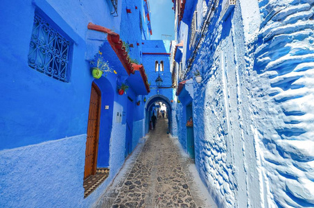 著名的蓝色城市舍摩洛哥